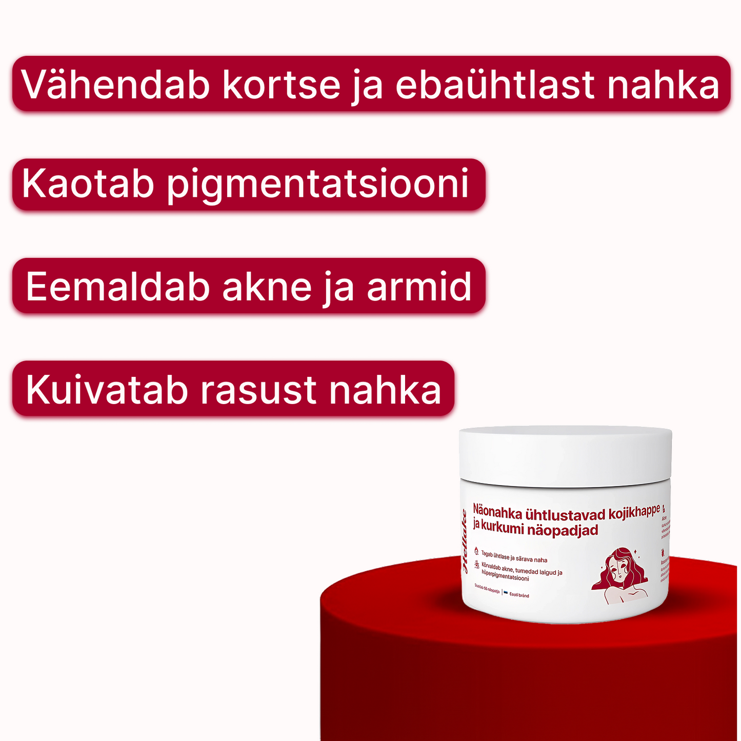 kojikhappe ja kurkumi näopadjad