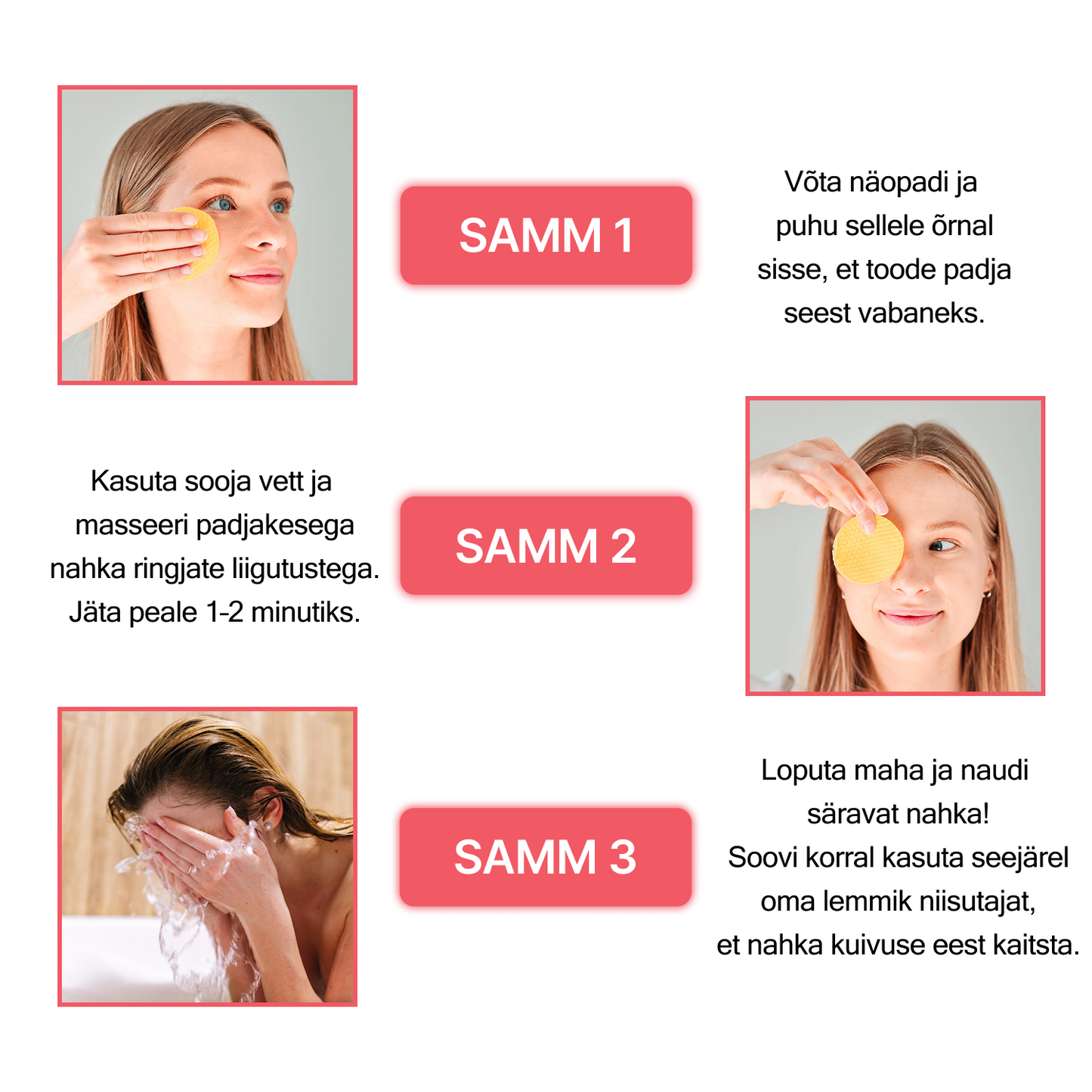 Kojikhappe ja kurkumi näopadjad